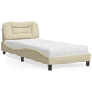 seng med madras Hvar 90x190 cm stof cremefarvet