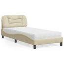 seng med madras Hvar 90x200 cm stof cremefarvet