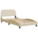 seng med madras Hvar 100x200 cm stof cremefarvet