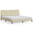 seng med madras Hvar 180x200 cm stof cremefarvet