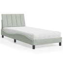 seng med madras Hanko 90x190 cm velour lysegrå