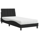 seng med madras Hanko 90x190 cm velour sort
