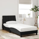 seng med madras Hanko 90x190 cm velour sort