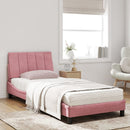 seng med madras Hanko 90x190 cm velour lyserød