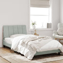 seng med madras Hanko 100x200 cm velour lysegrå