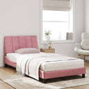 seng med madras Hanko 100x200 cm velour lyserød
