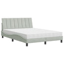 seng med madras Hanko 140x190 cm velour lysegrå