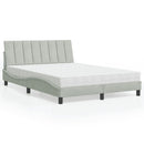 seng med madras Hanko 140x190 cm velour lysegrå