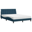 seng med madras Hanko 140x190 cm velour blå