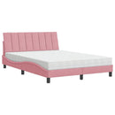 seng med madras Hanko 140x190 cm velour lyserød