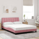 seng med madras Hanko 140x190 cm velour lyserød