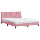 seng med madras Hanko 160x200 cm velour lyserød