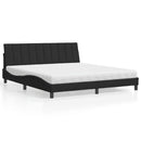 seng med madras Hanko 180x200 cm velour sort
