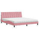 seng med madras Hanko 180x200 cm velour lyserød