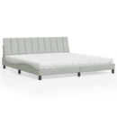 seng med madras Hanko 200x200 cm velour lysegrå