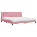 seng med madras Hanko 200x200 cm velour lyserød