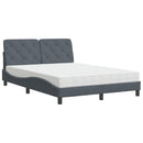seng med madras 140x190 cm velour mørkegrå