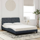 seng med madras 140x190 cm velour mørkegrå