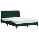 seng med madras 140x190 cm velour mørkegrøn