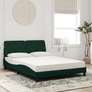 seng med madras 140x190 cm velour mørkegrøn
