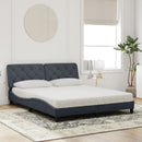seng med madras 160x200 cm velour mørkegrå