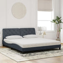 seng med madras 180x200 cm velour mørkegrå