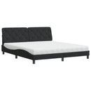 seng med madras 180x200 cm velour sort