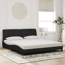 seng med madras 180x200 cm velour sort