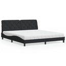 seng med madras 180x200 cm velour sort