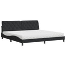 seng med madras 200x200 cm velour sort