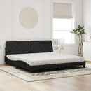 seng med madras 200x200 cm velour sort