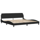 seng med madras 200x200 cm velour sort