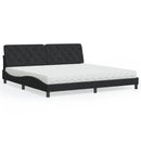 seng med madras 200x200 cm velour sort