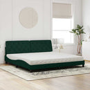 seng med madras 200x200 cm velour mørkegrøn