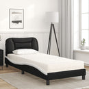 seng med madras Hvar 90x190 cm kunstlæder sort og hvid