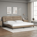 seng med madras Hvar 200x200 cm kunstlæder cappuccinofarvet