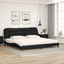 seng med madras Hvar 200x200 cm kunstlæder sort og hvid