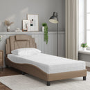 seng Viana med madras 80x200 cm kunstlæder cappuccinofarvet