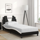 seng Viana med madras 90x190 cm kunstlæder sort og hvid