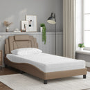 seng Viana med madras 100x200 cm kunstlæder cappuccinofarvet