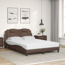 seng Viana med madras 140x190 cm kunstlæder brun