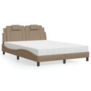 seng Viana med madras 140x190 cm kunstlæder cappuccinofarvet