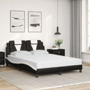 seng Viana med madras 140x190 cm kunstlæder sort og hvid