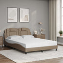 seng Viana med madras 140x200 cm kunstlæder cappuccinofarvet