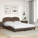 seng Viana med madras 160x200 cm kunstlæder brun