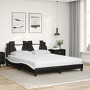 seng Viana med madras 160x200 cm kunstlæder sort og hvid