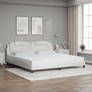 seng Viana med madras 200x200 cm kunstlæder hvid