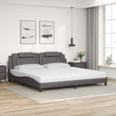 seng Viana med madras 200x200 cm kunstlæder grå