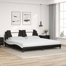 seng Viana med madras 200x200 cm kunstlæder sort og hvid