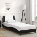 sengeramme uden madras Zadar 90x190 cm kunstlæder sort og hvid